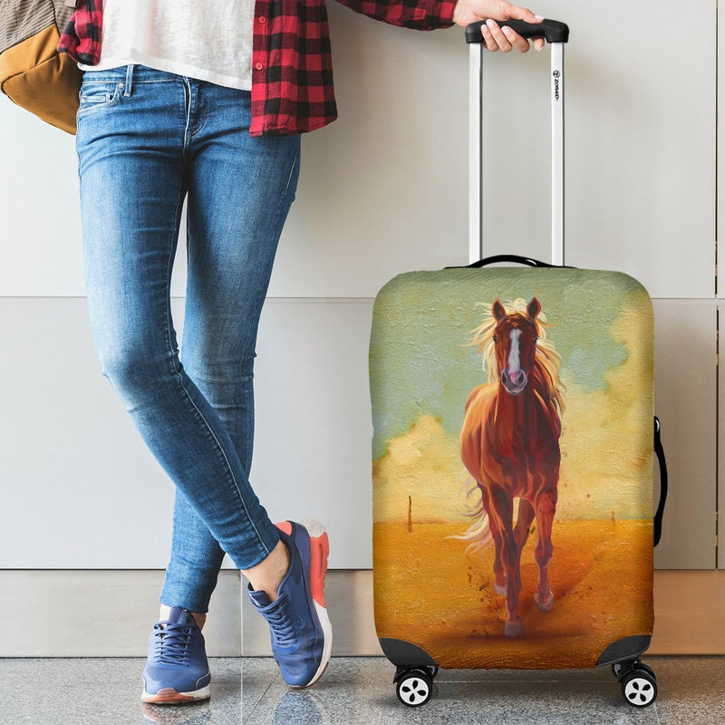 Vintage Horse Oil Painting Luggage Cover interestprint