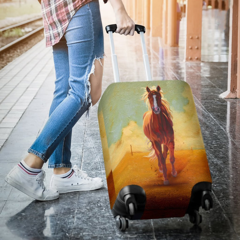 Vintage Horse Oil Painting Luggage Cover interestprint