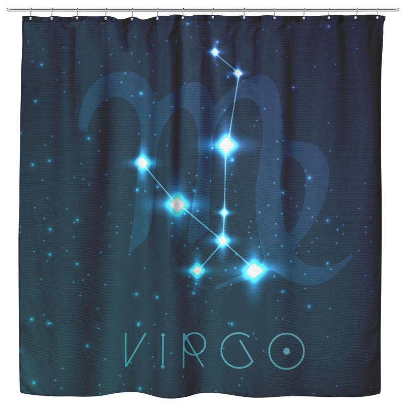 Virgo Shower Curtains Virgo Zodiac Sign Astrology Shower Curtains Spiritual Horoscope Constellations Stars For Bathroom Decor