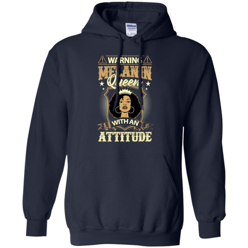 Warning Melanin Queen With An Attitude Funny T-shirts for Black Girls CustomCat