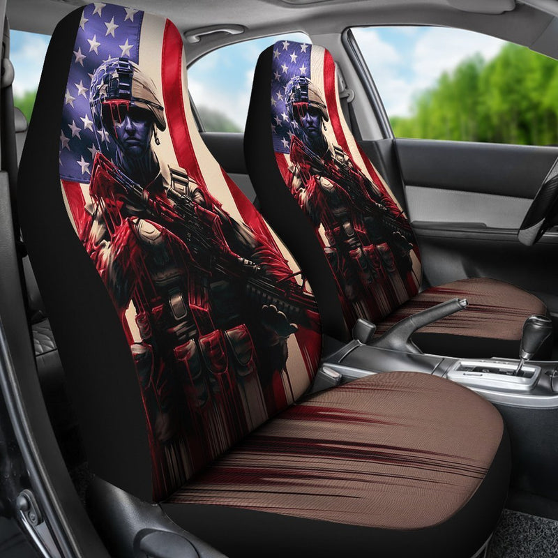 We All Bleed The Same Red Blood Of Patriots Car Seat Covers (Set of 2) interestprint
