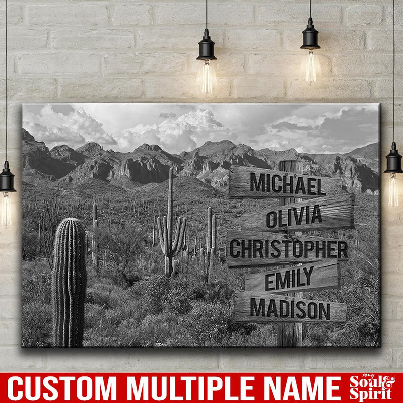 Weather In The Desert Multi Names Premium Canvas Crossroads Personalized Canvas Wall Art - Family Street Sign Family Name Art Canvas For Home Decor Family - CANLA75 - CustomCat
