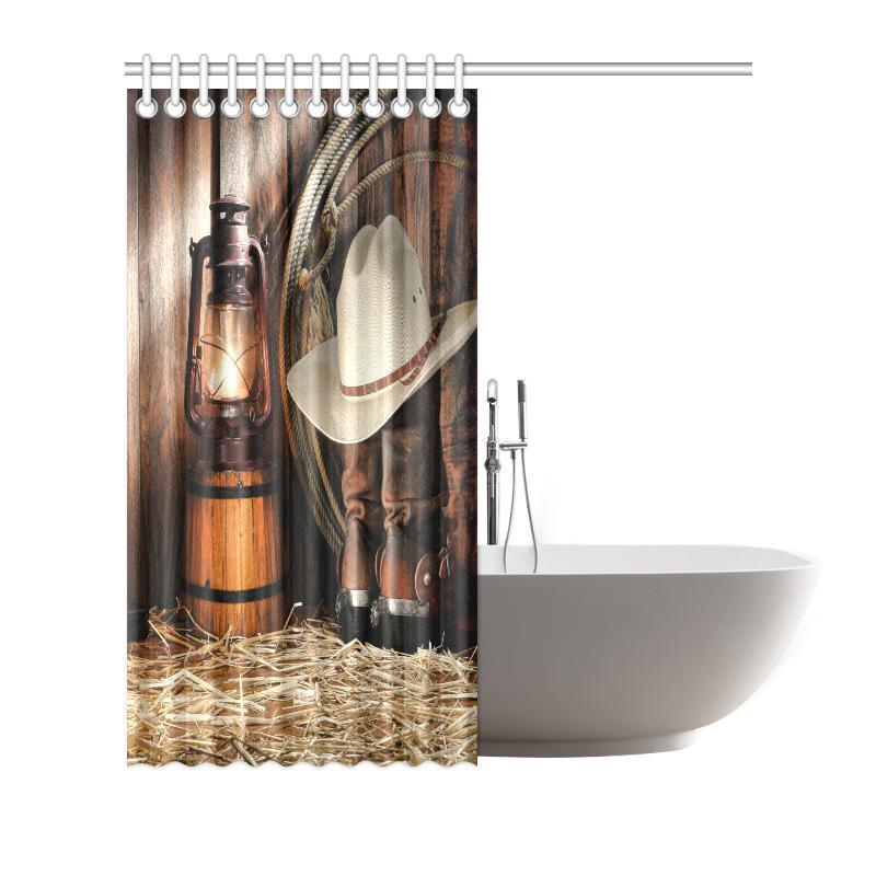 Western Decor Shower Curtain For Cowboy & Horse Lover
