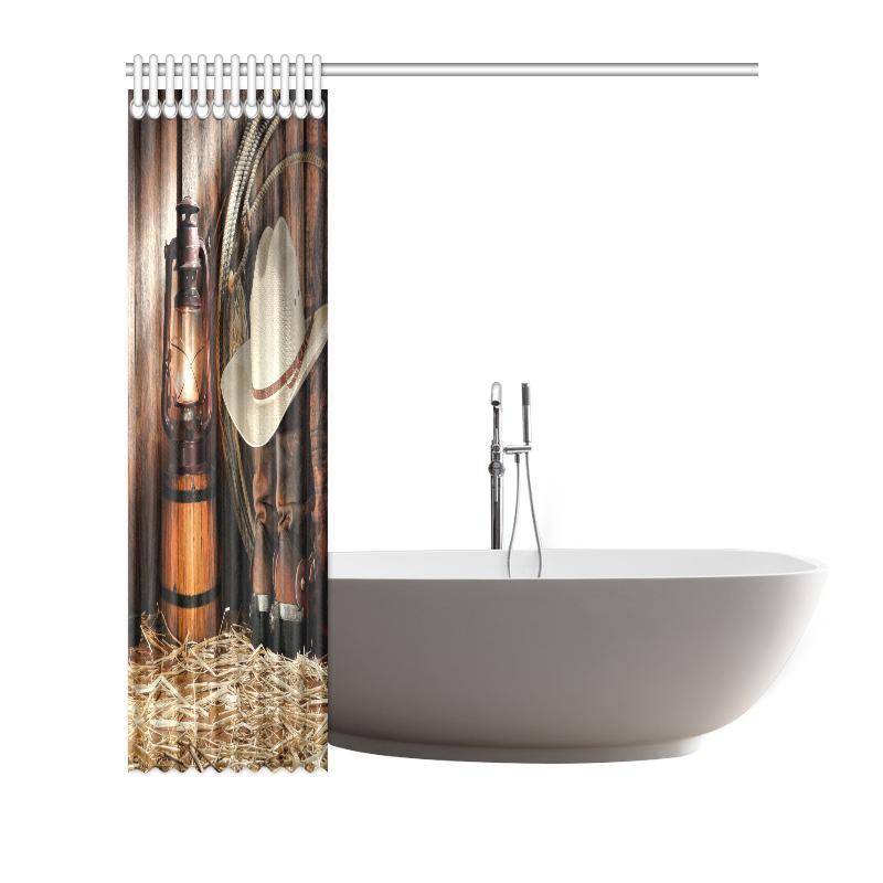 Western Decor Shower Curtain For Cowboy & Horse Lover