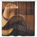 Western Shower Curtains Guitar And Hat Cowboy For Bathroom Decor