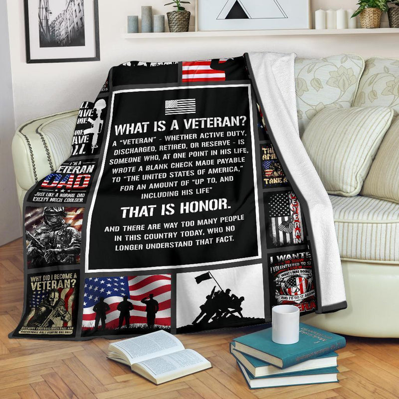 What Is A Veteran That Is Honor Fleece Blanket interestprint