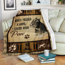 When I Needed A Hand I Found Your Paw Beautiful Miniature Schnauzer Fleece Blanket interestprint