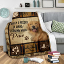 When I Needed A Hand I Found Your Paw Golden Retriever Fleece Blanket interestprint