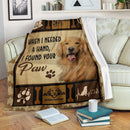 When I Needed A Hand I Found Your Paw Golden Retriever Fleece Blanket interestprint