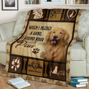 When I Needed A Hand I Found Your Paw Golden Retriever Fleece Blanket interestprint