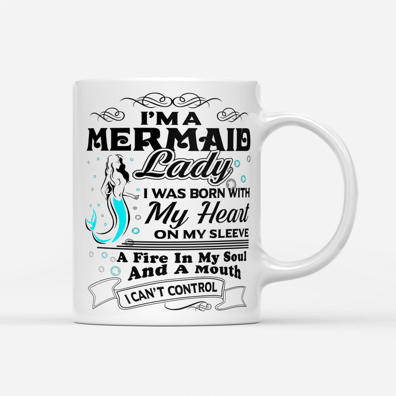 11oz White Mermaid Lady Coffee Mug