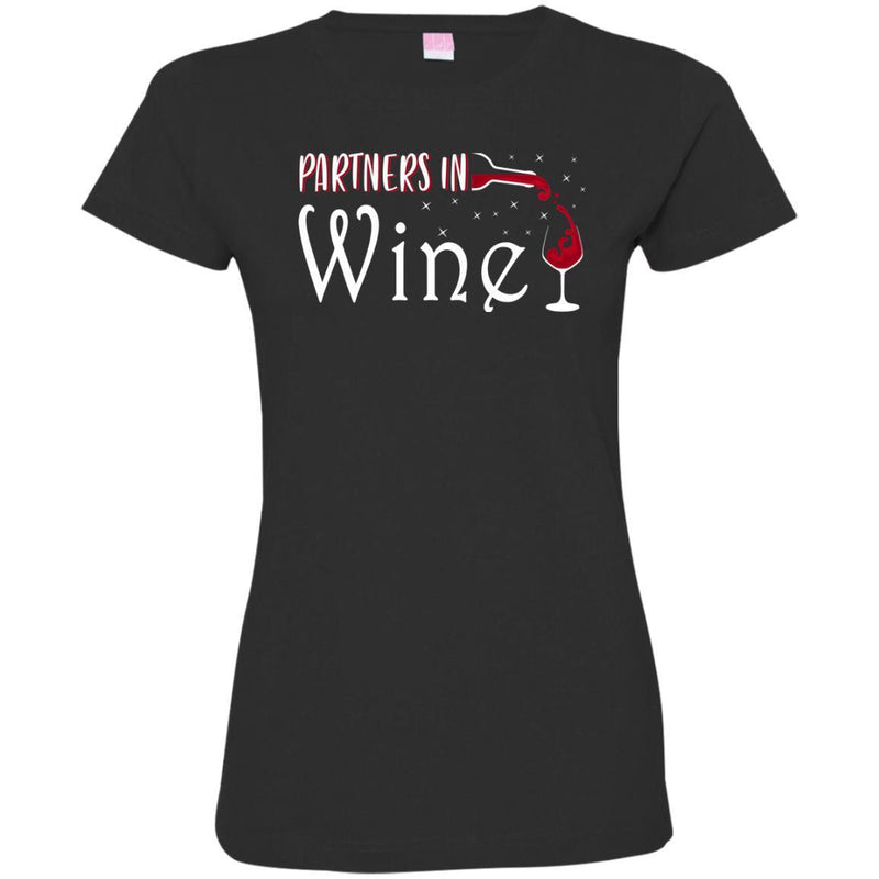 Wine T-Shirt Partners In Wine Funny Pun Vintage Moms Drinking Tee Shirts CustomCat