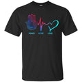Yoga T-Shirt Peace Hope Love Harmsa Heartbeat Shirts CustomCat