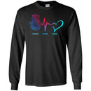 Yoga T-Shirt Peace Hope Love Harmsa Heartbeat Shirts CustomCat