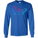 Yoga T-Shirt Peace Hope Love Harmsa Heartbeat Shirts CustomCat
