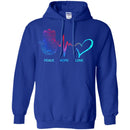 Yoga T-Shirt Peace Hope Love Harmsa Heartbeat Shirts CustomCat