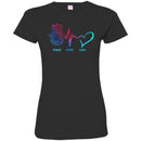 Yoga T-Shirt Peace Hope Love Harmsa Heartbeat Shirts CustomCat