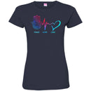 Yoga T-Shirt Peace Hope Love Harmsa Heartbeat Shirts CustomCat