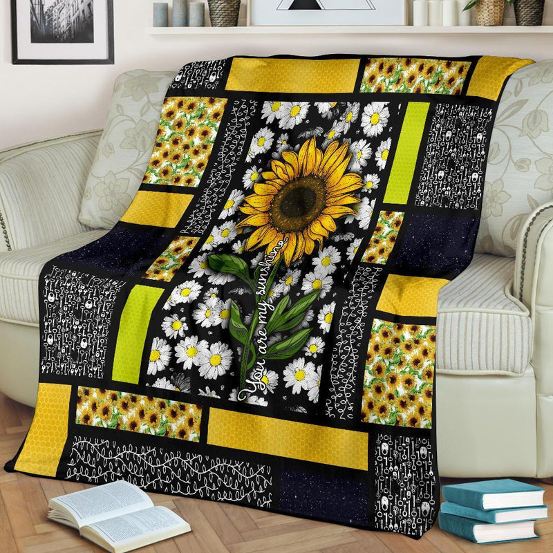 You Are My Sunshine Sunflower Fleece Blanket interestprint