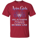 Zodiac T-Shirt Great Aries Girls Are Sunshine Mixed With A Little Hurricane Tee Shirt CustomCat