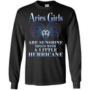 Zodiac T-Shirt Great Aries Girls Are Sunshine Mixed With A Little Hurricane Tee Shirt CustomCat