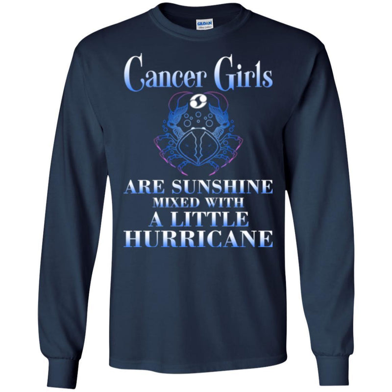 Zodiac T-Shirt Great Cancer Girls Are Sunshine Mixed With A Little Hurricane Tee Shirt CustomCat