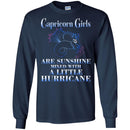 Zodiac T-Shirt Great Capricons Girls Are Sunshine Mixed With A Little Hurricane Tee Shirt CustomCat