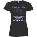 Zodiac T-Shirt Great Capricons Girls Are Sunshine Mixed With A Little Hurricane Tee Shirt CustomCat